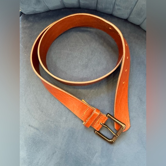 Banana Republic TUMBLED LEATHER BELT cognac brown size 40 - Picture 1 of 4